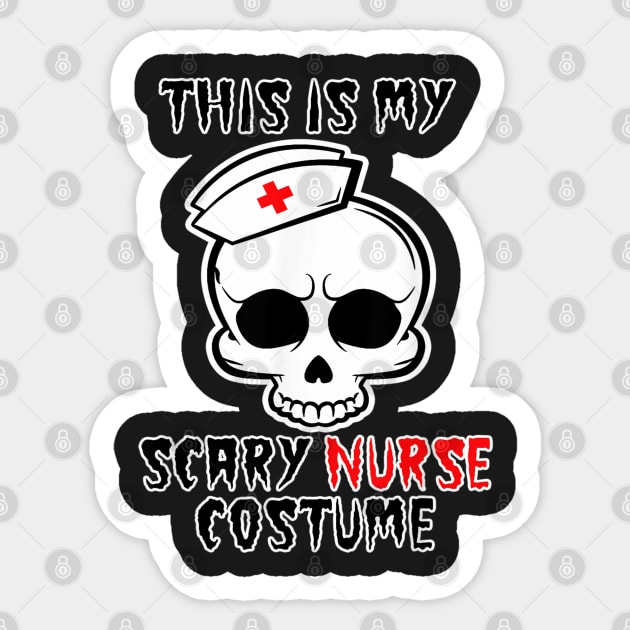 Halloween Scary Nurse Costume Skull Women Girls Gi Sticker by Christyn Evans